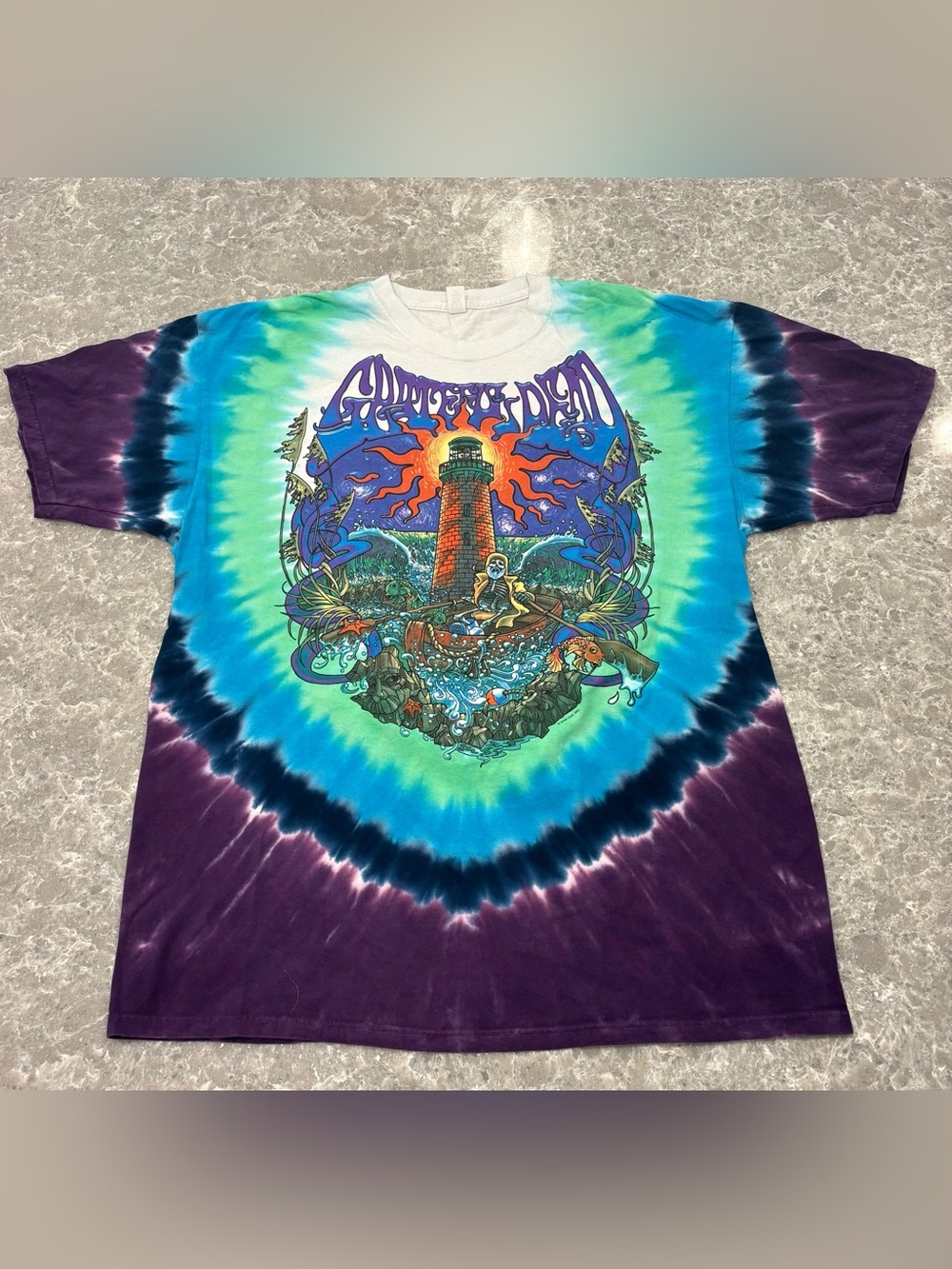 Grateful Dead Vintage Tee GDP 2000 Lighthouse Tie Dye Shirt XXL Old Stock